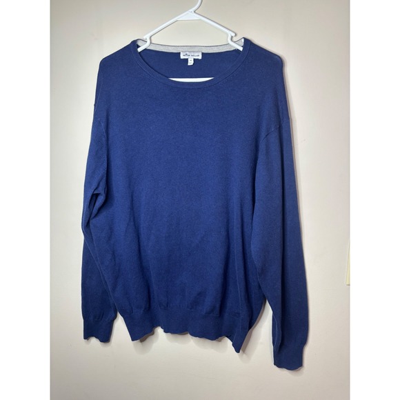Peter Millar Other - Peter Millar Mens Blue Pima Cotton Silk Cashmere Crewneck Sweater XL Pullover